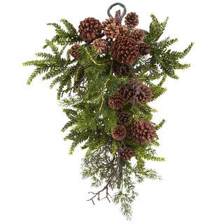 26 inch Pine/ Pine Cone Teardrop Wreath