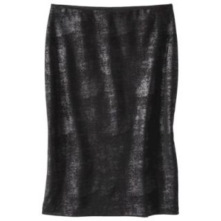 Mossimo Womens Ponte Pencil Skirt   Black Foil M