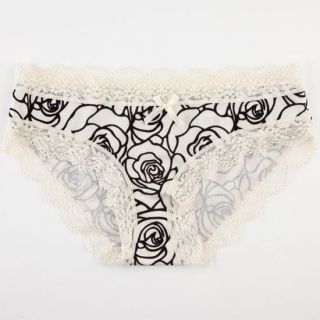 Souffle Rose Flocked Panties Ivory In Sizes Medium, Small, Large For Women 2287