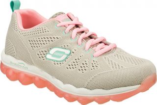 Womens Skechers Skech Air Inspire   Light Gray/Pink Lace Up Shoes