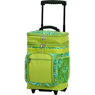 Partytime Rolling Cooler Green Paisley   Picnic Plus Outdoor Accesso