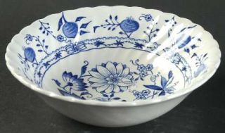 Staffordshire Blue Lily Coupe Cereal Bowl, Fine China Dinnerware   Blue Onion De