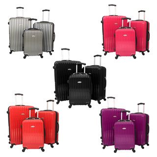 World Sport Expandable 3 piece Hardside Spinner Luggage Set