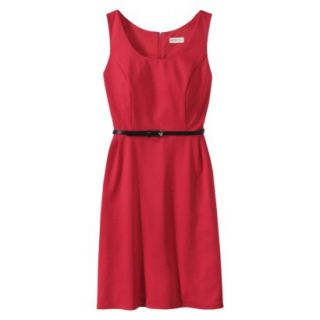 Merona Womens Ponte Sleeveless Fit and Flare Dress   Wowzer Red   XS
