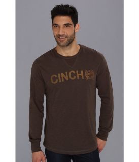 Cinch L/S Slub Logo Tee Mens Long Sleeve Pullover (Brown)