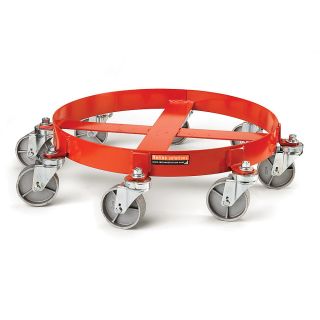Relius Solutions 8 Wheel Drum Dolly   Fits 55 Gallon Drums   Orange