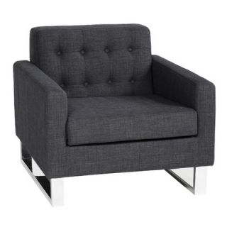 Pangea Home Nolan Sofa Chair SLOAN 1 BRN FAB / SLOAN 1 CHRC FAB Color Charcoal