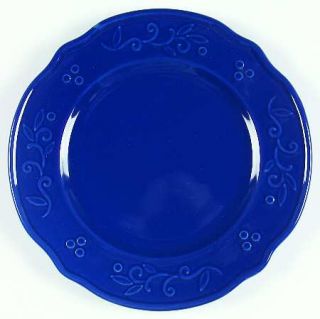  Bella Blue Dinner Plate, Fine China Dinnerware   All Blue,Embossed Vine