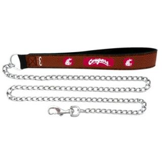 Washington State Cougars Football Leather 2.5mm Chain Leash   M