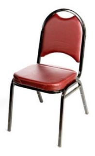 Oak Street Mfg Stacking Banquet Chair w/ Rounded Back, Vinyl Back & Seat, Wine