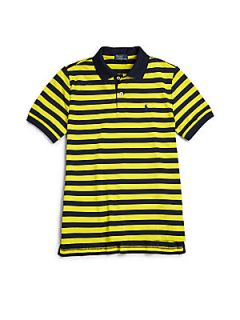 Ralph Lauren Boys Striped Pique Polo Shirt   Yellow