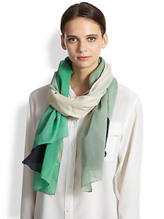 Marc by Marc Jacobs Art Deco Cotton Scarf   Dusty Green