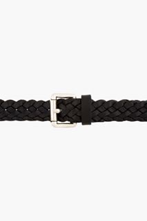A.p.c. Deep Navy Leather Braided Belt