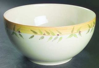 Crate & Barrel Brittany 9 Round Vegetable Bowl, Fine China Dinnerware   Olive B