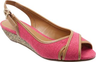 Womens Trotters Calle   Fuchsia Linen/Smooth Synthetic Casual Shoes