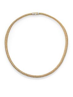 John Hardy 18K Yellow Gold & Sterling Silver Reversible Woven Chain Necklace   G