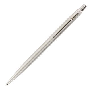Parker Classic Stainless Steel Chrome Trim Retractable Ball Point Pen (Stainless SteelWeight .52 ouncePack of One (1) Pocket Clip YesRefillable YesRetractable YesPen Length 5.5 inchesTip Type BallpointPoint Size Fine Ink Type Liquid Fine Ink Type