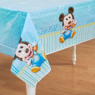 Mickeys 1st Birthday Plastic Tablecover