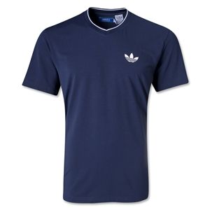 adidas Originals Ultimate V Neck Trefoil T Shirt (Navy)