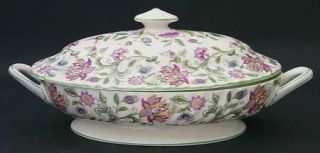 Minton Haddon Hall Oval Covered Vegetable, Fine China Dinnerware   Chintz Floral