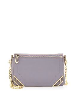 Linea Zip Deco Leather Crossbody Bag, Lavender