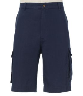 VIP Washed Linen Cargo Plain Front Shorts JoS. A. Bank
