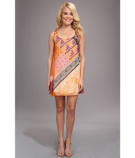 Angie Sleeveless Short Printed Dress Womens Dress (Coral)