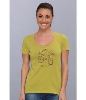 Life is good Organic Scoop Neck Tee Womens Clothing (Green)