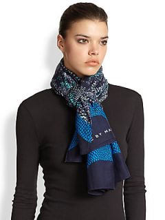 Marc by Marc Jacobs Spray Paint Snake Print Scarf   Ink Blue