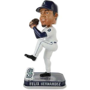 Seattle Mariners Felix Hernandez Forever Collectibles Springy Logo Bobble