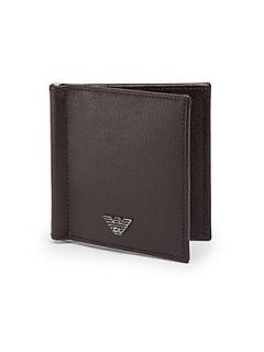Emporio Armani Textured Leather Money Clip Wallet
