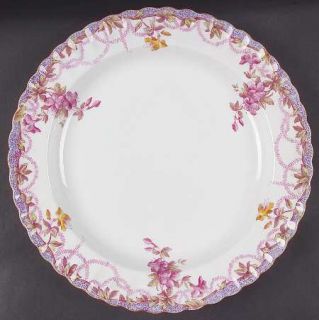 Spode Irene 12 Chop Plate/Round Platter, Fine China Dinnerware   Pink & Yellow