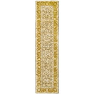 Handmade Majestic Beige/ Light Gold N. Z. Wool Rug (26 X 10)