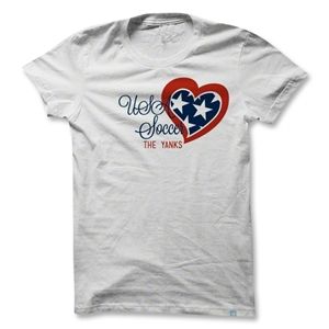 Objectivo Womens USA Heart Soccer T Shirt (White)