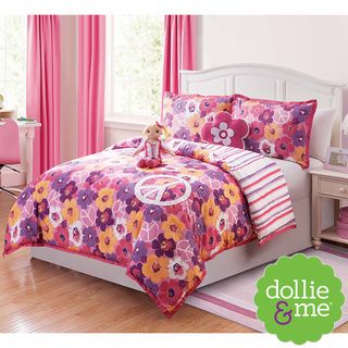 Dollie   Me Peace Sign 5 piece Reversible Comforter Set