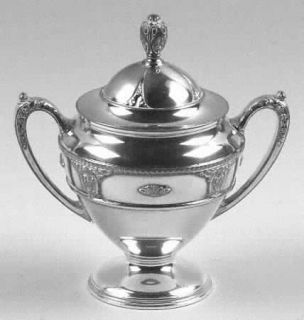 Wallace Rose Point (#6702,Silverplt,Holloware) Sugar Bowl & Lid   Silverplate, H