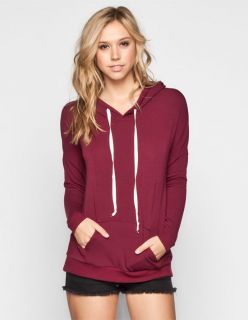 Womens Cozy Hi Low Pullover Hoodie Burgundy In Sizes X Small, Large,