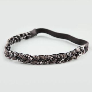 Braided Rhinestone Braid Headband Hematite One Size For Women 20877118