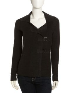 Buckled Cardigan, Charcoal