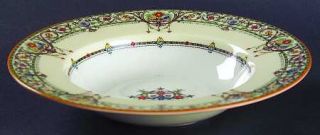 Royal Worcester Chantilly Rim Soup Bowl, Fine China Dinnerware   Florals,Gray Sc