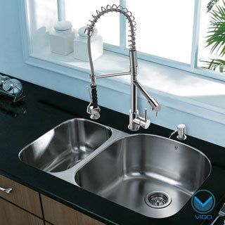 Vigo 31 inch Undermount Stainless Steel Kitchen Sink And Chrome Faucet Set