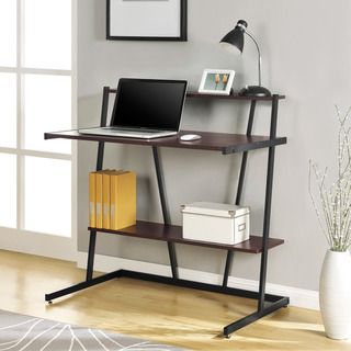 Altra Compact Cherry Finish Computer Desk With Shelf