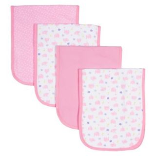 Gerber Onesies Newborn Girls 4 Pack Burp Cloth Set   Pink