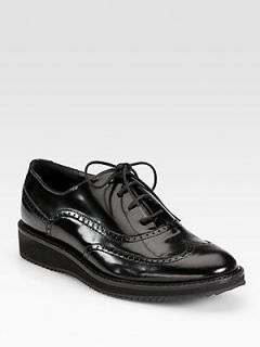 Aquatalia by Marvin K Xandra Patent Leather Lace Up Oxfords   Black