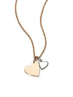 Jennifer Zeuner Jewelry Sterling Silver Double Heart Necklace   Silver