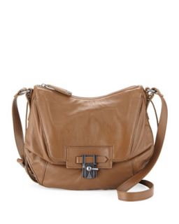 Gabby Leather Crossbody Bag, Taupe
