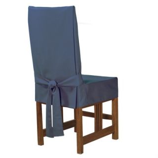 Sure Fit Cotton Duck Short Dining Room Chair Slipcover   Blue Stone