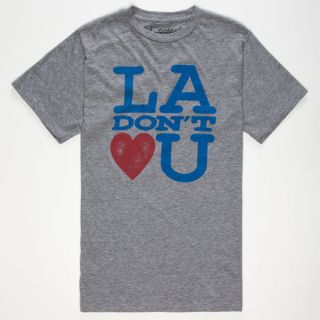 La Dont Love You Mens T Shirt Heather Grey In Sizes X Large, Xx L