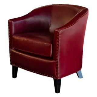 Best Selling Home Decor Furniture LLC Red Studded Club Chair Multicolor   260816