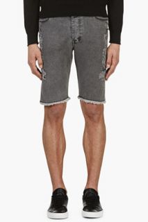 Surface To Air Grey Distressed Denim Zephyr Shorts